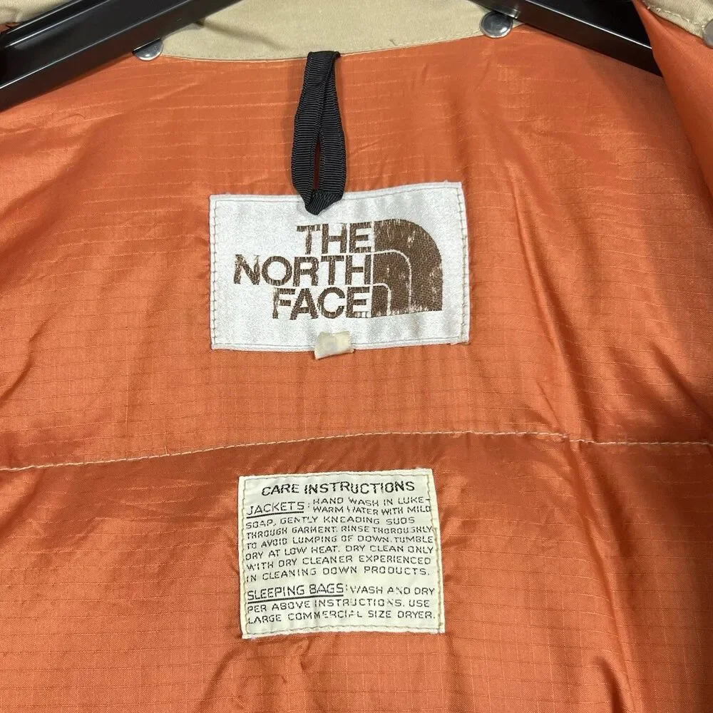 VTG 70’s The North Face Goose Down Puffer Jacket Men’s Size Medium Brown Tag